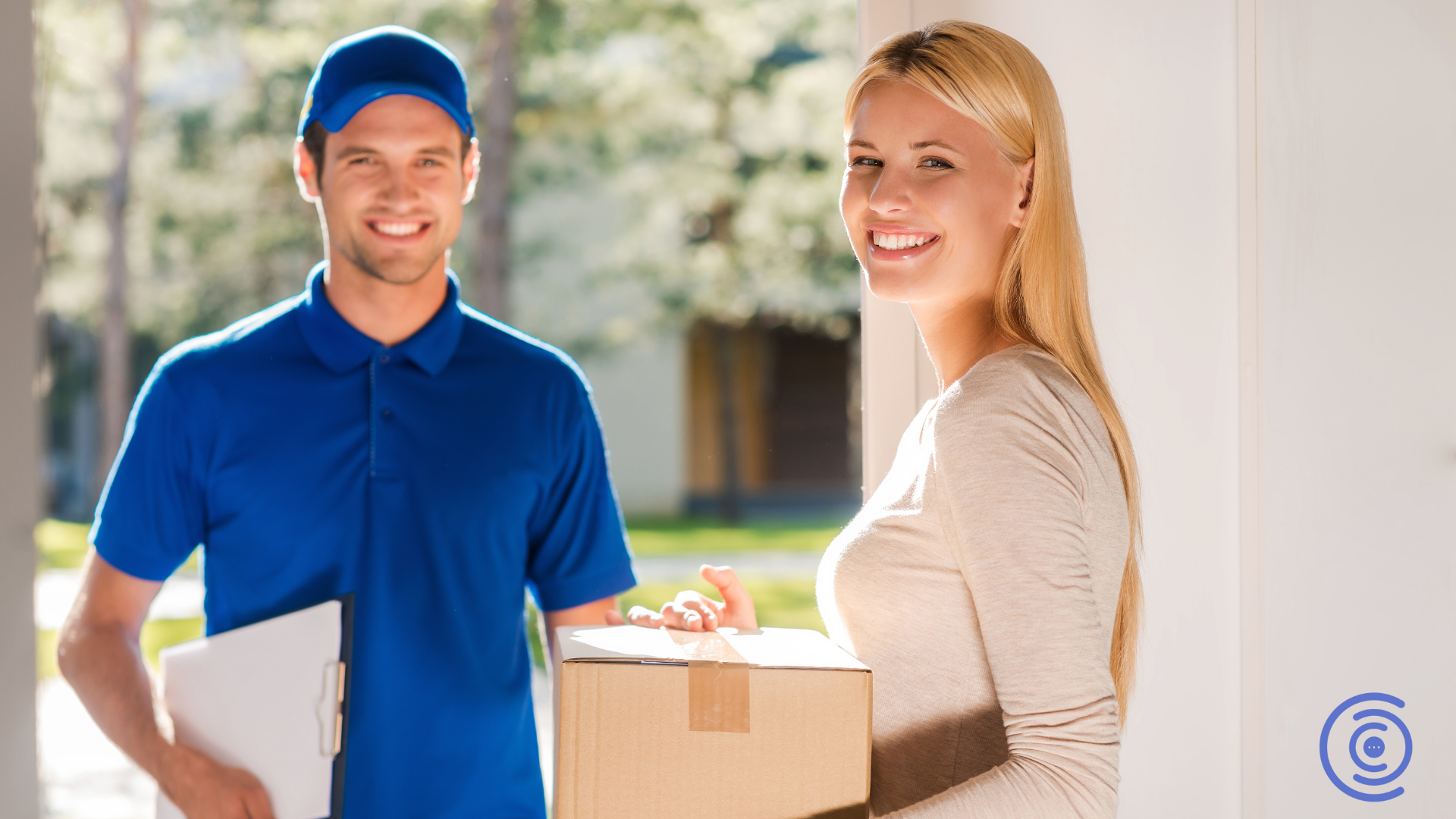 Warehouse worker on the phone with packages